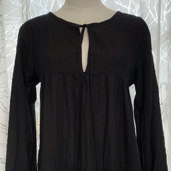 NATALIE MARTIN BLACK COTTON LONG SLEEVE TIERED MAXI DRESS - Picture 4 of 11